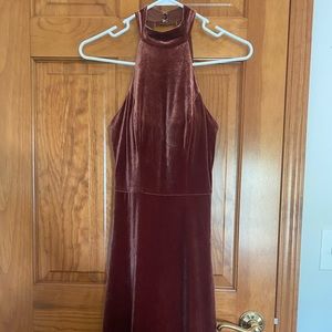 Revelry Tori Velvet Dress - Terracotta